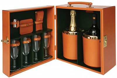 Portable Champagne and Wine Bar set by Swaine Adeney Brigg