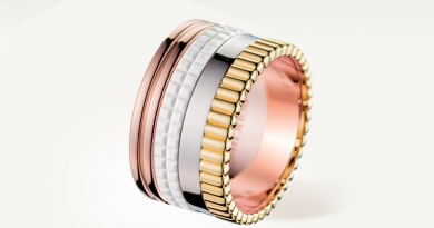 QUATRE WHITE EDITION LARGE RING Ring in yellow gold, white gold, pink gold and ceramic