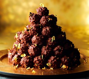 Hazelnut Rochers - Gianduja ganache, piedmont hazelnut and coated in Amedei milk chocolate.